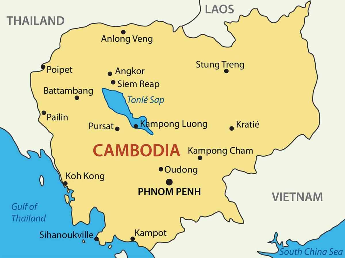 Kambodža karti grada 