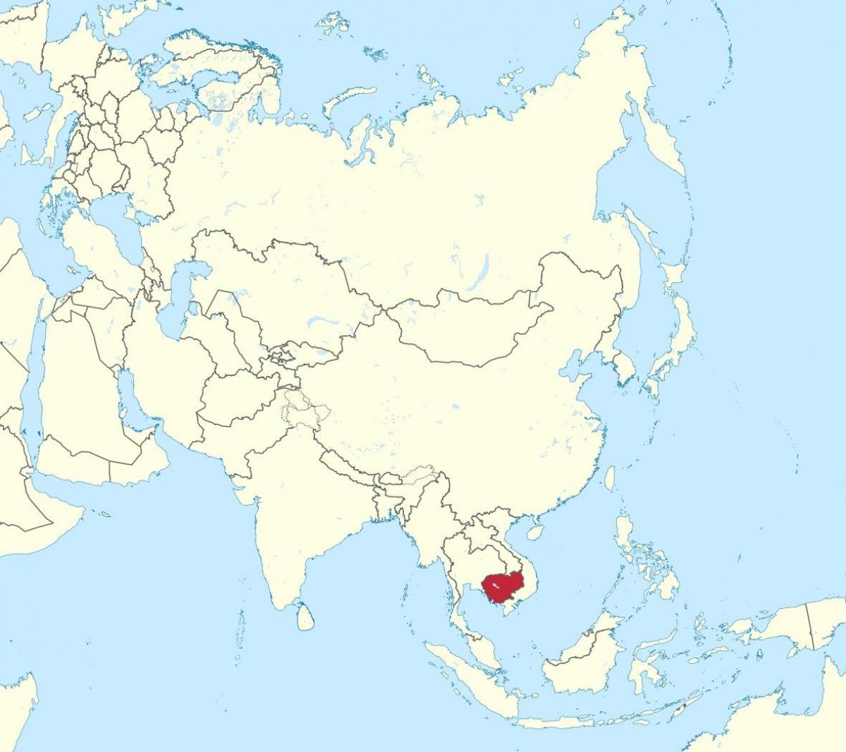 Karta Kambodža u Aziji